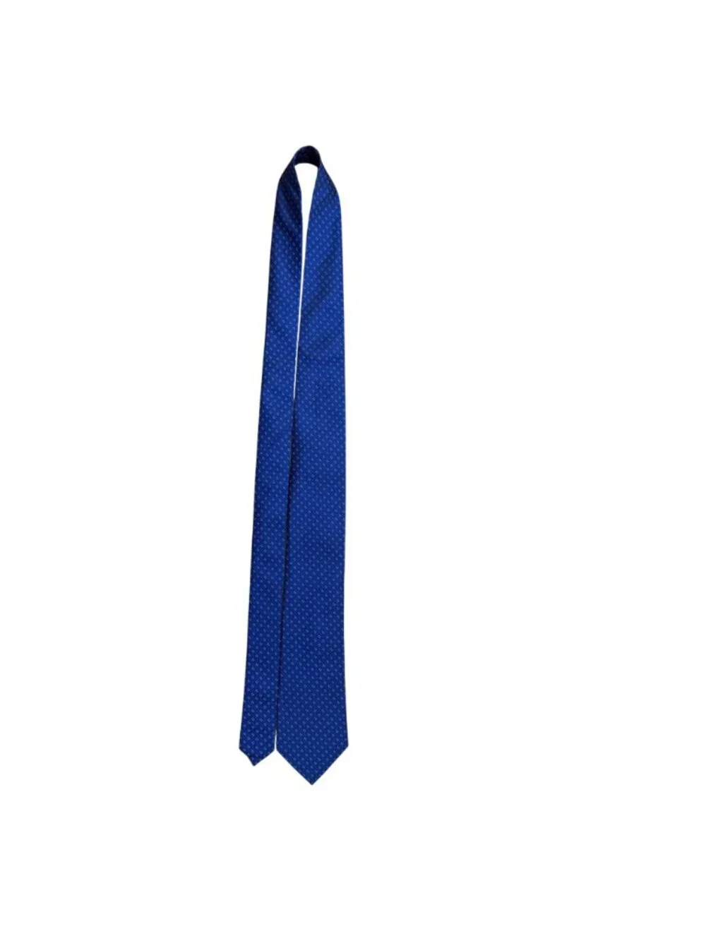 Calvin Klein Mens Blue Silk Tie Geometric Pattern Business Formal Accessory